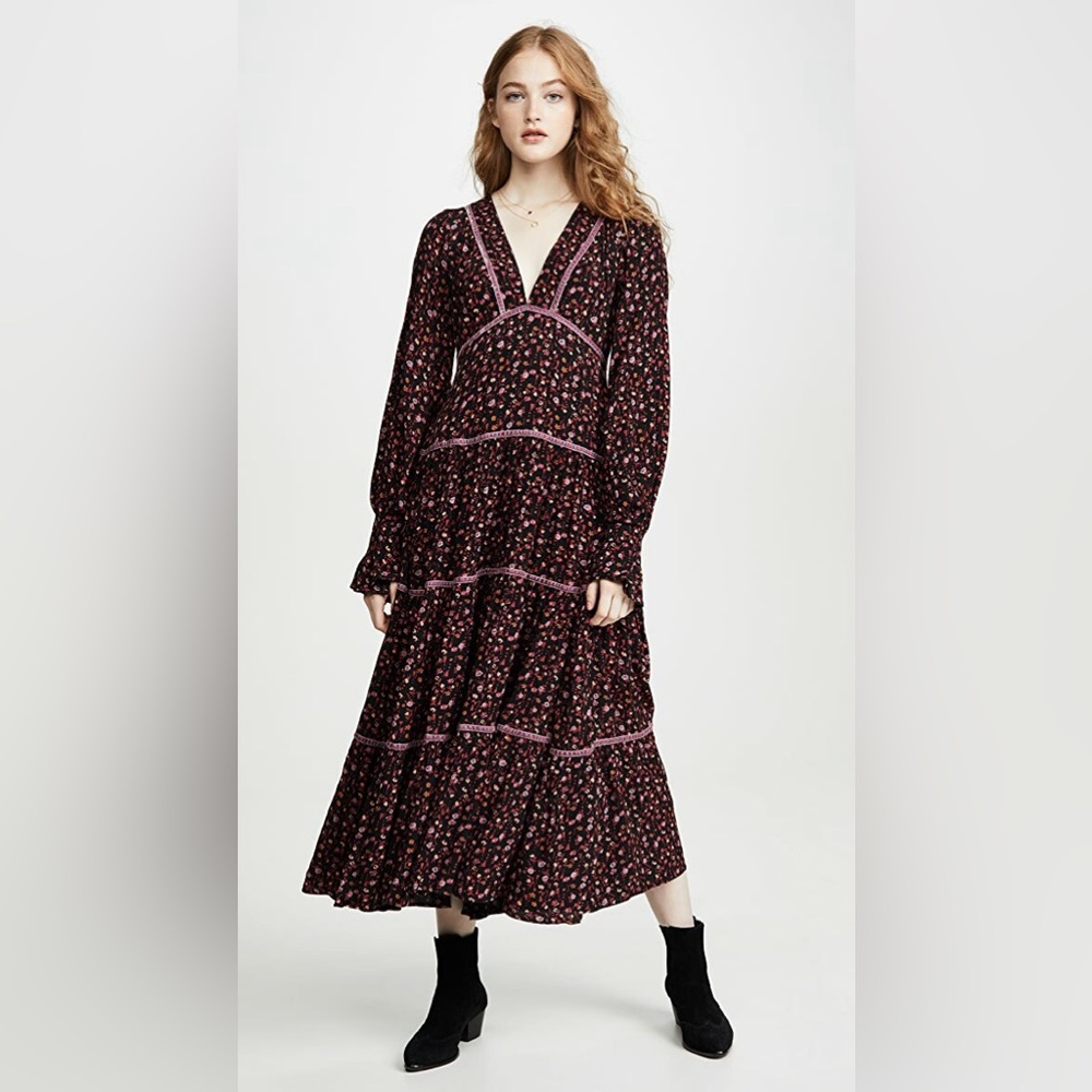 Free People Take A Little Time Floral Midi Dress Womens Size 6